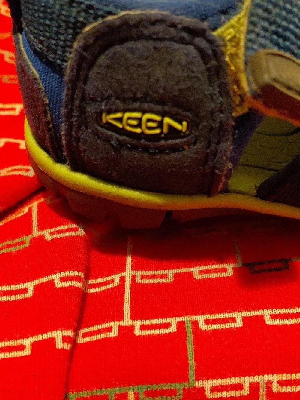 Keen Navy and Lime Green Kids Closed-Toe Sandals